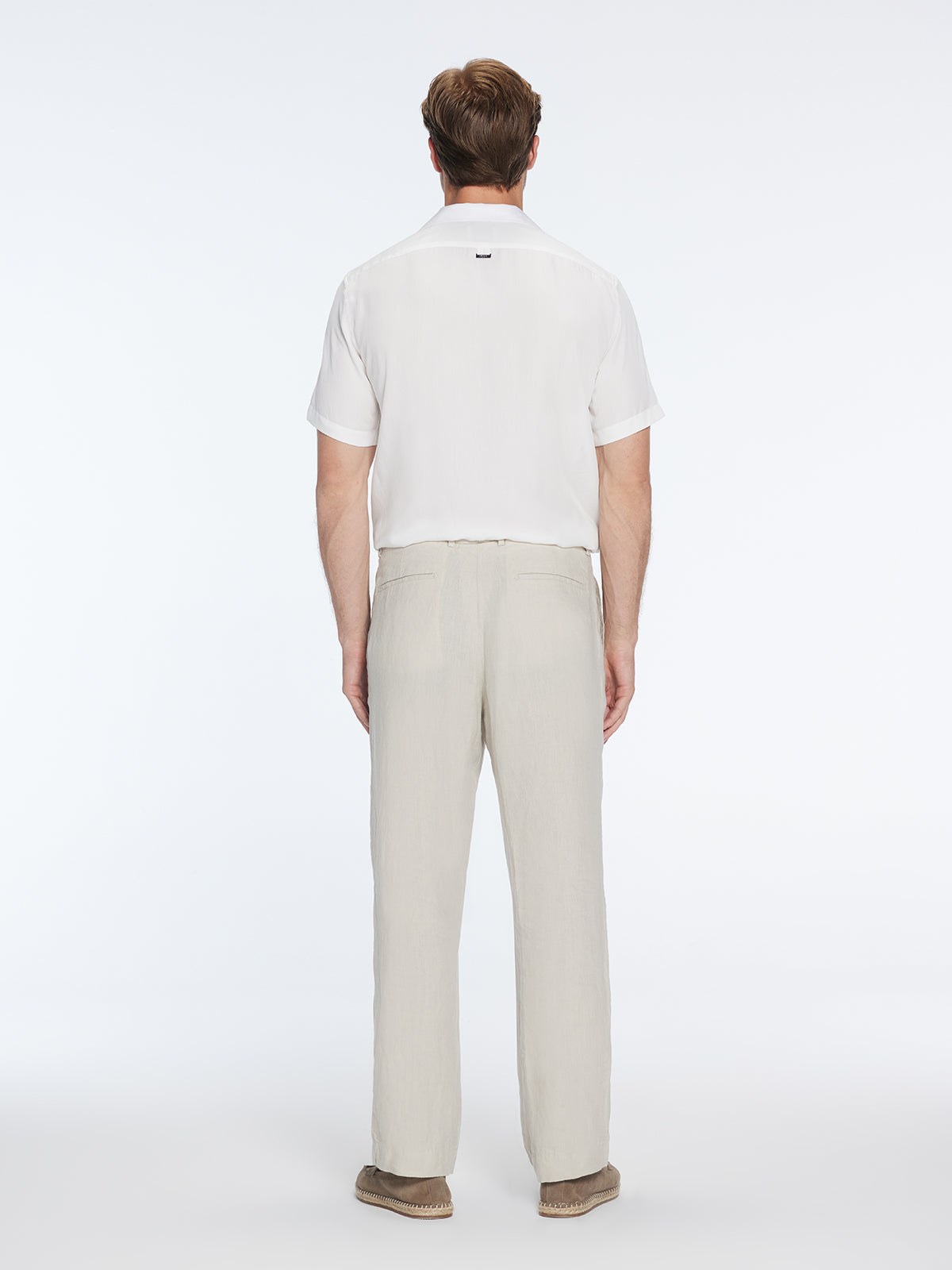 Adrian Beige Linen Straight-Leg Pants | Moeva | Pants | Each week unveils new pieces—luxury swimwear, fluid resort silhouettes, and elevated summer-to-evening essentials designed to carry you from coastal escapes to city nights.