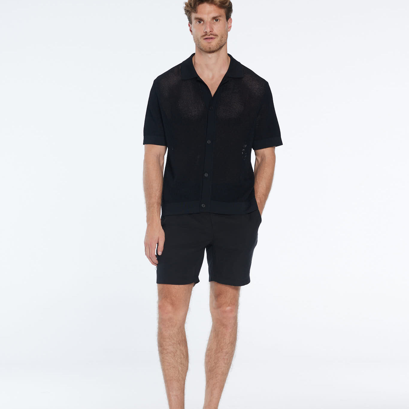Dominic Black Cotton Shorts | Moeva | Shorts | Each week unveils new pieces—luxury swimwear, fluid resort silhouettes, and elevated summer-to-evening essentials designed to carry you from coastal escapes to city nights.