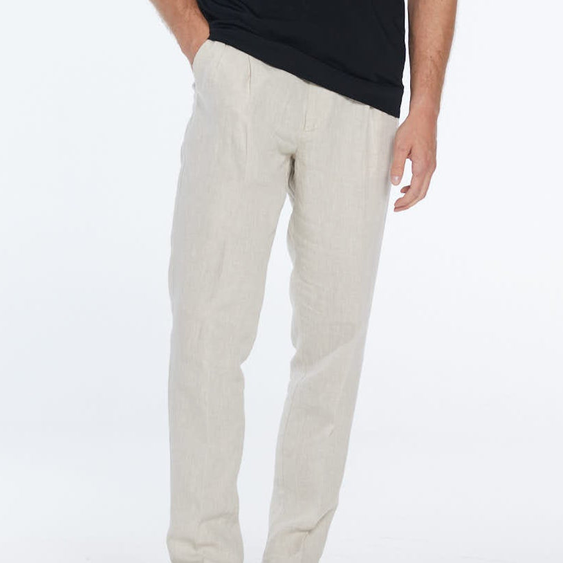 Enzo Beige Linen Straight-Leg Pants | Moeva | Pants | Each week unveils new pieces—luxury swimwear, fluid resort silhouettes, and elevated summer-to-evening essentials designed to carry you from coastal escapes to city nights.