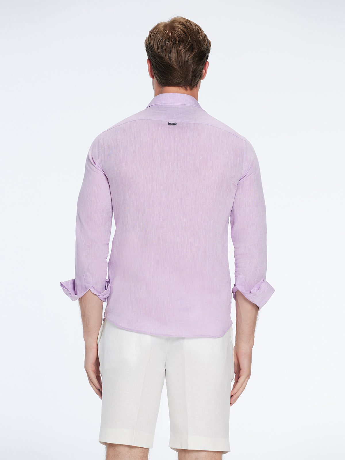 Harry Lilac Linen Shirt with Spread Collar | Moeva | Shirt | Each week unveils new pieces—luxury swimwear, fluid resort silhouettes, and elevated summer-to-evening essentials designed to carry you from coastal escapes to city nights.