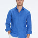 Harry Sax Blue Linen Shirt with Spread Collar | Moeva | Men Classic Collar Shirts | Each week unveils new pieces—luxury swimwear, fluid resort silhouettes, and elevated summer-to-evening essentials designed to carry you from coastal escapes to city nights.