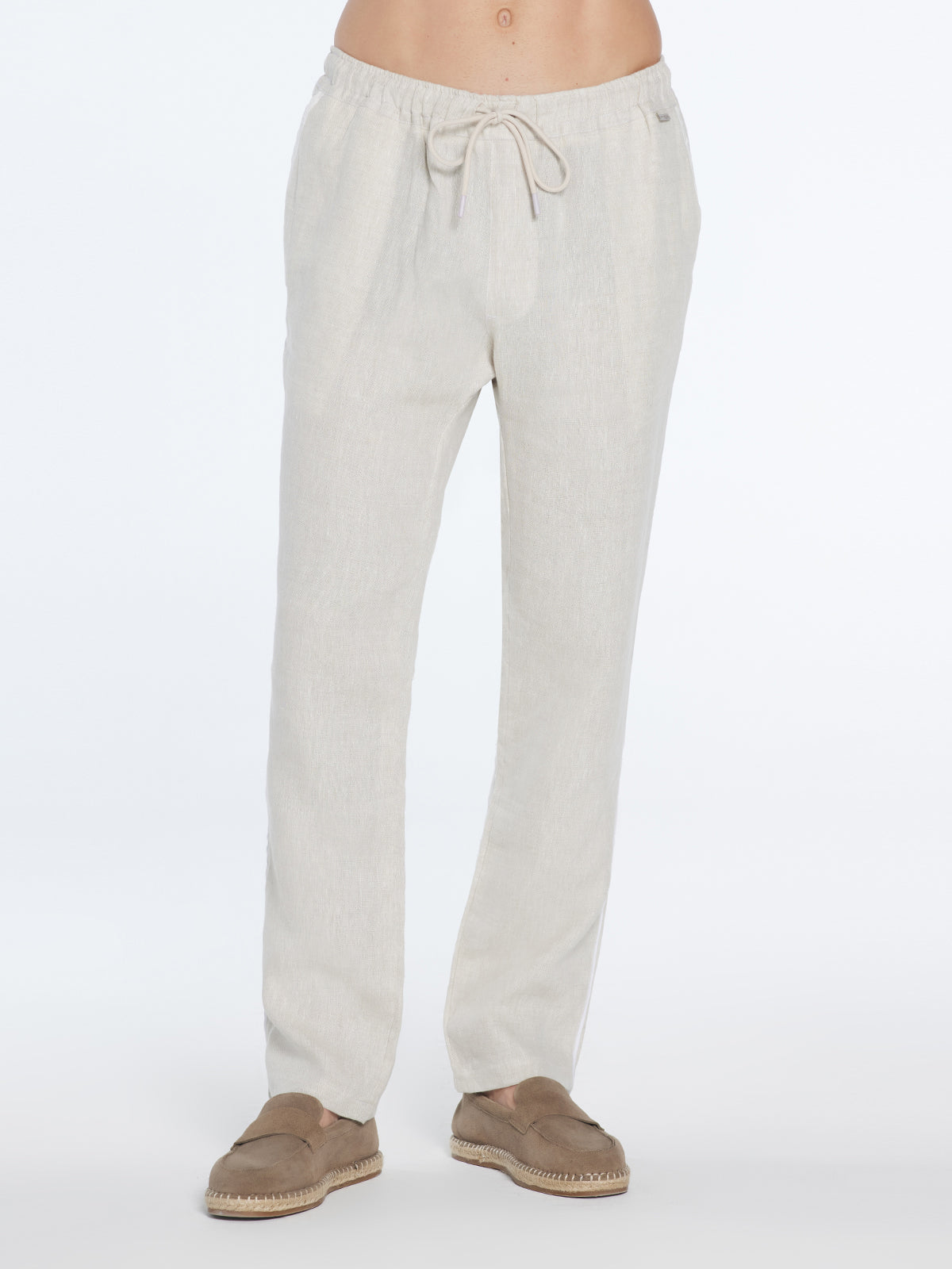 Joseph Nude Linen Straight-Leg Pants | Moeva | Pants | Each week unveils new pieces—luxury swimwear, fluid resort silhouettes, and elevated summer-to-evening essentials designed to carry you from coastal escapes to city nights.
