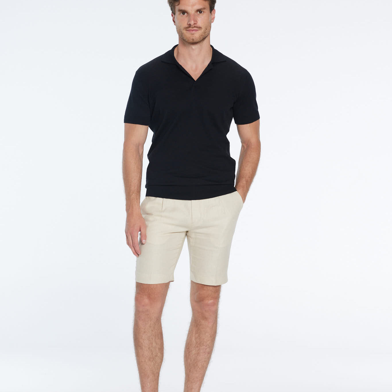 Johan Black Cotton Polo Shirt | Moeva | T-Shirt | Each week unveils new pieces—luxury swimwear, fluid resort silhouettes, and elevated summer-to-evening essentials designed to carry you from coastal escapes to city nights.