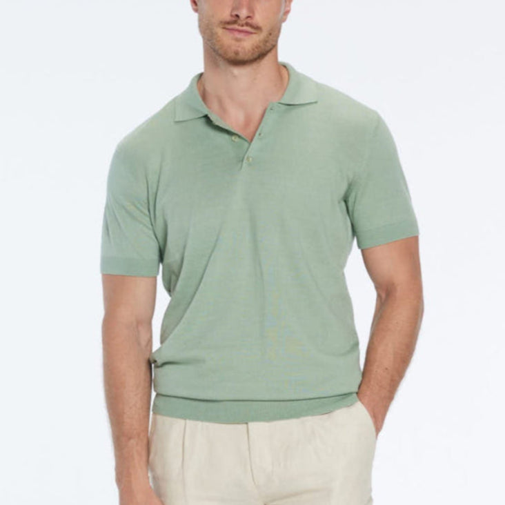 Johan Green Cotton Polo Shirt | Moeva | T-Shirt | Each week unveils new pieces—luxury swimwear, fluid resort silhouettes, and elevated summer-to-evening essentials designed to carry you from coastal escapes to city nights.