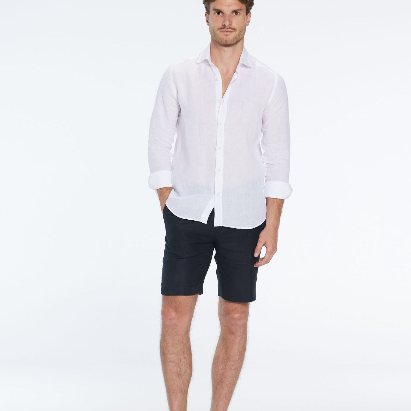 Marco Linen Black Shorts | Moeva | Shorts | Each week unveils new pieces—luxury swimwear, fluid resort silhouettes, and elevated summer-to-evening essentials designed to carry you from coastal escapes to city nights.