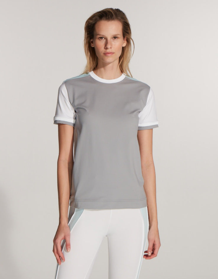Leticia Green Grey White T-Shirt | Moeva | Sports Bras | Each week unveils new pieces—luxury swimwear, fluid resort silhouettes, and elevated summer-to-evening essentials designed to carry you from coastal escapes to city nights.