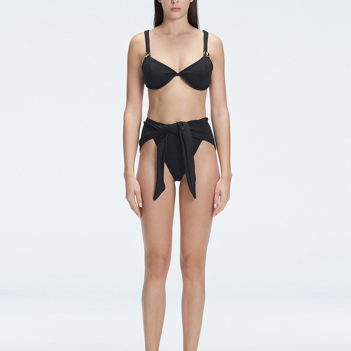 Madelyn Shiny Black Underwired Bikini Top | Moeva | Bikini Top | Each week unveils new pieces—luxury swimwear, fluid resort silhouettes, and elevated summer-to-evening essentials designed to carry you from coastal escapes to city nights.