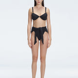 Madelyn Black Underwired Shiny Bikini Top