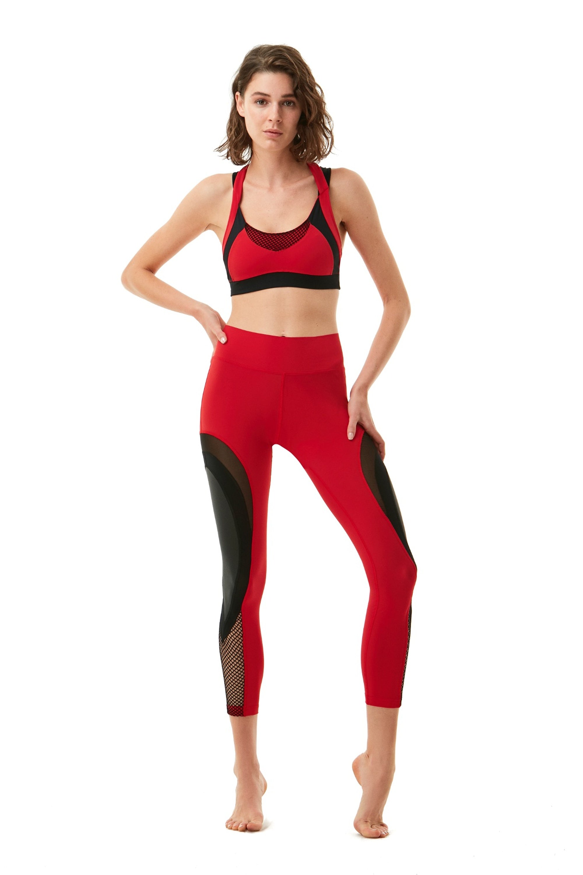 Mila Red/Black Leggings | Moeva | Activewear | Each week unveils new pieces—luxury swimwear, fluid resort silhouettes, and elevated summer-to-evening essentials designed to carry you from coastal escapes to city nights.