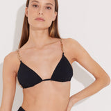 Como Black Triangle Solid Bikini Top