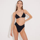 Como Black Triangle Solid Bikini Top