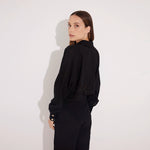 Jacinta Black Cropped Sheer Long Sleeve Shirt and Aura Black High Waist Beach Pants | Moeva | Shirt and Pants | Each week unveils new pieces—luxury swimwear, fluid resort silhouettes, and elevated summer-to-evening essentials designed to carry you from coastal escapes to city nights.