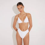 Como White Triangle High Waist Solid Bikini Set | Moeva | Bikini Sets | Each week unveils new pieces—luxury swimwear, fluid resort silhouettes, and elevated summer-to-evening essentials designed to carry you from coastal escapes to city nights.