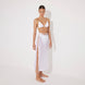 Maritza White Sheer High-Rise Skirt with Gold Chain Belt | Moeva | Beachwear Skirts | Each week unveils new pieces—luxury swimwear, fluid resort silhouettes, and elevated summer-to-evening essentials designed to carry you from coastal escapes to city nights.