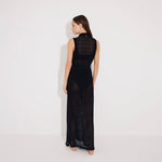 Kariba Sleeveless Belted Knitted Mesh Black Kaftan | Moeva | Kaftans | Each week unveils new pieces—luxury swimwear, fluid resort silhouettes, and elevated summer-to-evening essentials designed to carry you from coastal escapes to city nights.