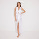 Kariba Sleeveless Belted Knitted Mesh White Kaftan | Moeva | Kaftan | Each week unveils new pieces—luxury swimwear, fluid resort silhouettes, and elevated summer-to-evening essentials designed to carry you from coastal escapes to city nights.