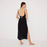 Maritza Black Sheer High-Rise Skirt with Gold Chain Belt | Moeva | Beachwear Skirts | Each week unveils new pieces—luxury swimwear, fluid resort silhouettes, and elevated summer-to-evening essentials designed to carry you from coastal escapes to city nights.