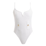 Muriel White Scoop Neck Textured Swimsuit | Moeva | Swimsuit | Each week unveils new pieces—luxury swimwear, fluid resort silhouettes, and elevated summer-to-evening essentials designed to carry you from coastal escapes to city nights.