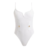 Muriel White Scoop Neck Textured Swimsuit | Moeva | Swimsuit | Each week unveils new pieces—luxury swimwear, fluid resort silhouettes, and elevated summer-to-evening essentials designed to carry you from coastal escapes to city nights.