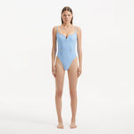 Muriel Baby Blue Scoop Neck Textured Swimsuit | Moeva | Swimsuit | Each week unveils new pieces—luxury swimwear, fluid resort silhouettes, and elevated summer-to-evening essentials designed to carry you from coastal escapes to city nights.