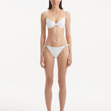 Salila White Underwired Wave Textured Bikini Top