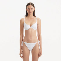 Salila White Underwired Side Tie Wave Textured Bikini Set | Moeva | Bikini Set | Each week unveils new pieces—luxury swimwear, fluid resort silhouettes, and elevated summer-to-evening essentials designed to carry you from coastal escapes to city nights.
