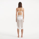 Raiden White Tie Front Wavy-Trim Sheer Sarong | Moeva | Sarongs | Each week unveils new pieces—luxury swimwear, fluid resort silhouettes, and elevated summer-to-evening essentials designed to carry you from coastal escapes to city nights.