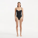 Muriel Black Scoop Neck Textured Swimsuit | Moeva | Swimsuit | Each week unveils new pieces—luxury swimwear, fluid resort silhouettes, and elevated summer-to-evening essentials designed to carry you from coastal escapes to city nights.