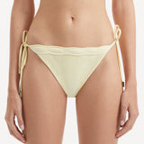 Salila Yellow Side Tie Wave Textured Bikini Bottom