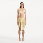 Raiden Yellow Tie Front Wavy-Trim Sheer Sarong | Moeva | Sarongs | Each week unveils new pieces—luxury swimwear, fluid resort silhouettes, and elevated summer-to-evening essentials designed to carry you from coastal escapes to city nights.