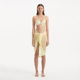 Raiden Yellow Tie Front Wavy-Trim Sheer Sarong | Moeva | Sarongs | Each week unveils new pieces—luxury swimwear, fluid resort silhouettes, and elevated summer-to-evening essentials designed to carry you from coastal escapes to city nights.