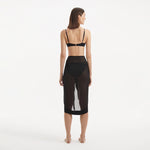 Raiden Black Tie Front Wavy-Trim Sheer Sarong | Moeva | Sarongs | Each week unveils new pieces—luxury swimwear, fluid resort silhouettes, and elevated summer-to-evening essentials designed to carry you from coastal escapes to city nights.