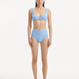Adva Baby Blue Balconette Textured Bikini Top