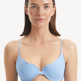 Salila Baby Blue Underwired Wave Textured Bikini Top