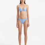 Salila Baby Blue Underwired Wave Textured Bikini Top