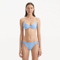 Salila Baby Blue Underwired Side Tie Wave Textured Bikini Set | Moeva | Bikini Set | Each week unveils new pieces—luxury swimwear, fluid resort silhouettes, and elevated summer-to-evening essentials designed to carry you from coastal escapes to city nights.