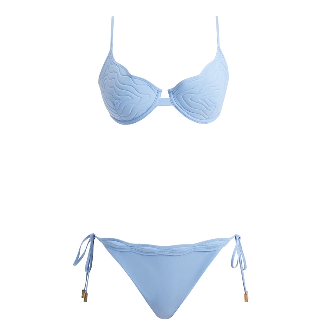 Salila Baby Blue Underwired Side Tie Wave Textured Bikini Set | Moeva | | Each week unveils new pieces—luxury swimwear, fluid resort silhouettes, and elevated summer-to-evening essentials designed to carry you from coastal escapes to city nights.