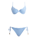 Salila Baby Blue Underwired Side Tie Wave Textured Bikini Set | Moeva | | Each week unveils new pieces—luxury swimwear, fluid resort silhouettes, and elevated summer-to-evening essentials designed to carry you from coastal escapes to city nights.