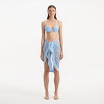 Raiden Baby Blue Tie Front Wavy-Trim Sheer Sarong | Moeva | Sarongs | Each week unveils new pieces—luxury swimwear, fluid resort silhouettes, and elevated summer-to-evening essentials designed to carry you from coastal escapes to city nights.