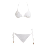 Sarita White Triangle Wave Textured Side Tie Bikini Set | Moeva | | Each week unveils new pieces—luxury swimwear, fluid resort silhouettes, and elevated summer-to-evening essentials designed to carry you from coastal escapes to city nights.