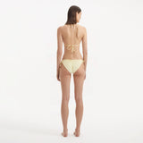 Sarita Yellow Triangle Wave Textured Side Tie Bikini Set | Moeva | | Each week unveils new pieces—luxury swimwear, fluid resort silhouettes, and elevated summer-to-evening essentials designed to carry you from coastal escapes to city nights.