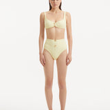 Adva Yellow Balconette Textured Bikini Top