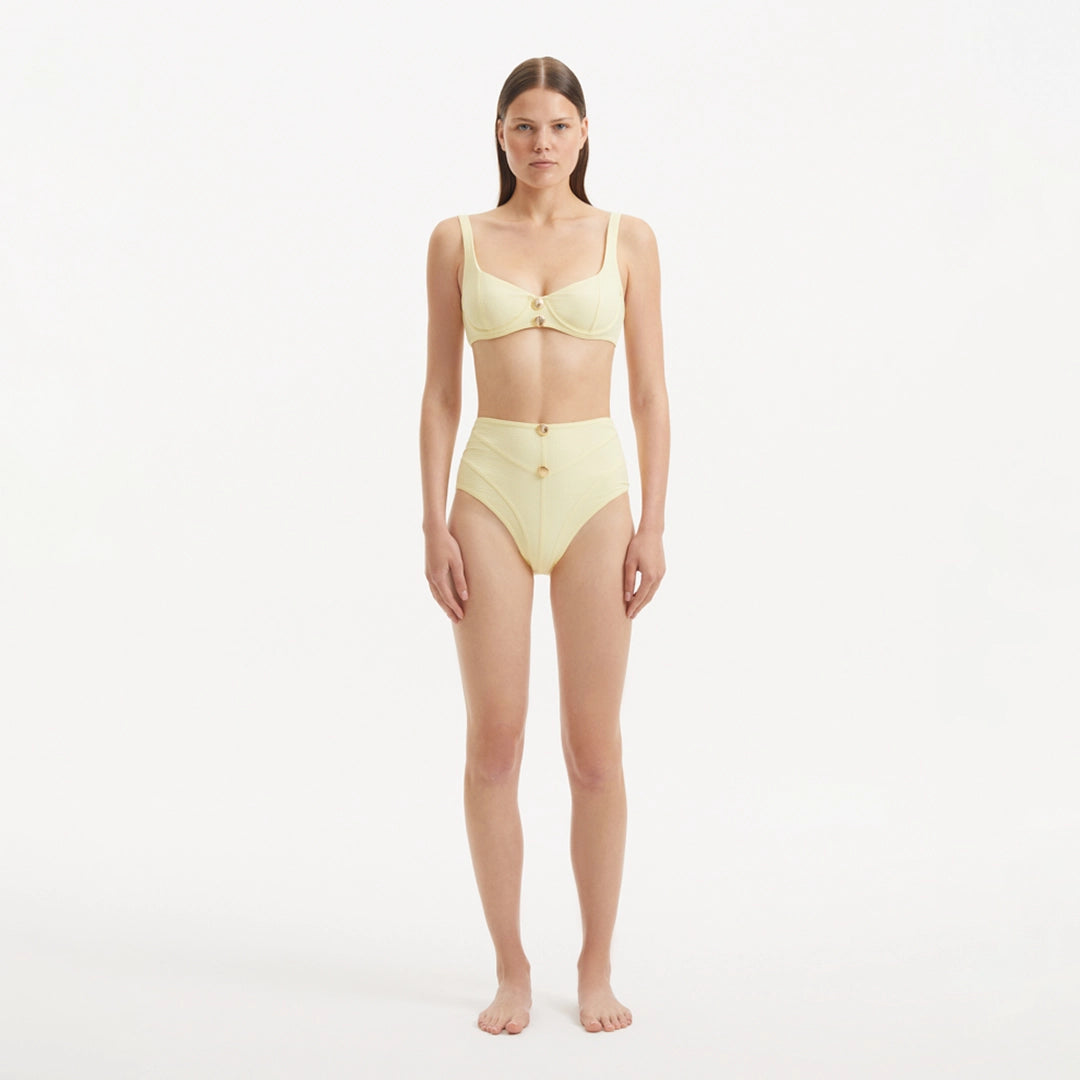 Adva Yellow Balconette Textured High Waist Bikini Set | Moeva | | Each week unveils new pieces—luxury swimwear, fluid resort silhouettes, and elevated summer-to-evening essentials designed to carry you from coastal escapes to city nights.