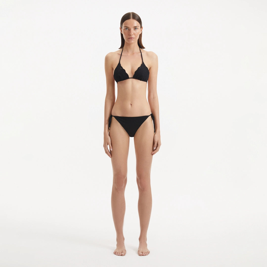 Sarita Black Triangle Wave Textured Side Tie Bikini Set | Moeva | | Each week unveils new pieces—luxury swimwear, fluid resort silhouettes, and elevated summer-to-evening essentials designed to carry you from coastal escapes to city nights.