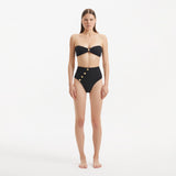 Baia Black Bandeau High Waist Bikini Set | Moeva | Bikini Sets | Each week unveils new pieces—luxury swimwear, fluid resort silhouettes, and elevated summer-to-evening essentials designed to carry you from coastal escapes to city nights.