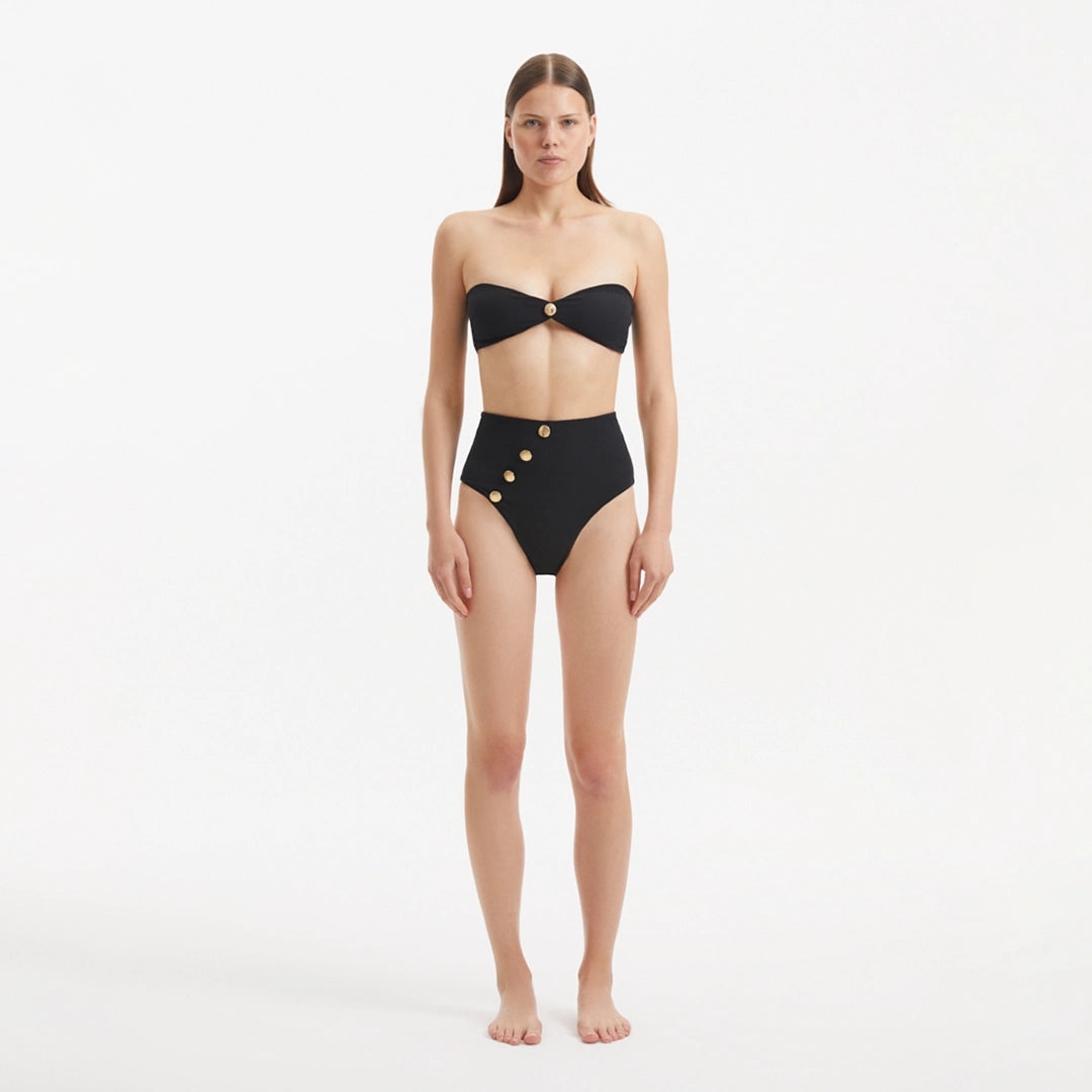 Baia Black Bandeau High Waist Bikini Set | Moeva | Bikini Sets | Each week unveils new pieces—luxury swimwear, fluid resort silhouettes, and elevated summer-to-evening essentials designed to carry you from coastal escapes to city nights.