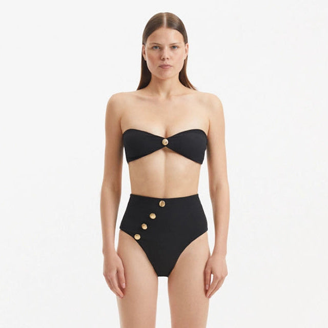 Baia Black Bandeau High Waist Bikini Set | Moeva | Bikini Set | Each week unveils new pieces—luxury swimwear, fluid resort silhouettes, and elevated summer-to-evening essentials designed to carry you from coastal escapes to city nights.
