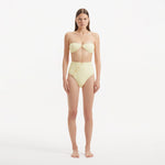 Baia Yellow Bandeau High Waist Bikini Set | Moeva | Bikini Sets | Each week unveils new pieces—luxury swimwear, fluid resort silhouettes, and elevated summer-to-evening essentials designed to carry you from coastal escapes to city nights.