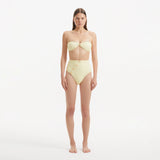 Baia Yellow Bandeau High Waist Bikini Set | Moeva | Bikini Sets | Each week unveils new pieces—luxury swimwear, fluid resort silhouettes, and elevated summer-to-evening essentials designed to carry you from coastal escapes to city nights.