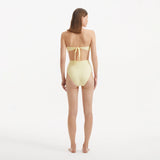 Baia Yellow Bandeau High Waist Bikini Set | Moeva | Bikini Sets | Each week unveils new pieces—luxury swimwear, fluid resort silhouettes, and elevated summer-to-evening essentials designed to carry you from coastal escapes to city nights.